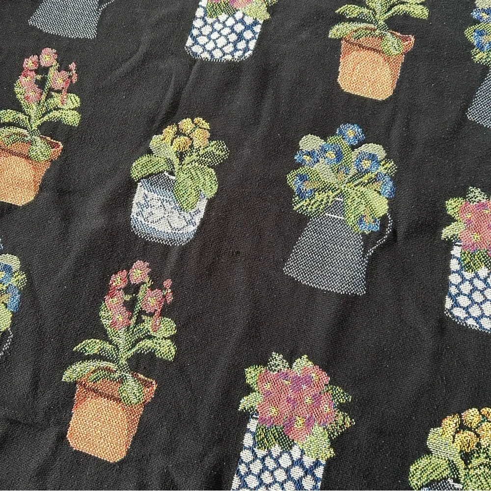 NWOT Claire Murray Potted Primrose woven tapestry blanket 53”x65” garden cottage